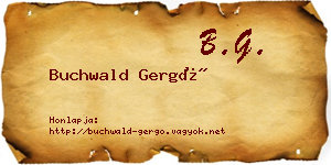 Buchwald Gergő névjegykártya
